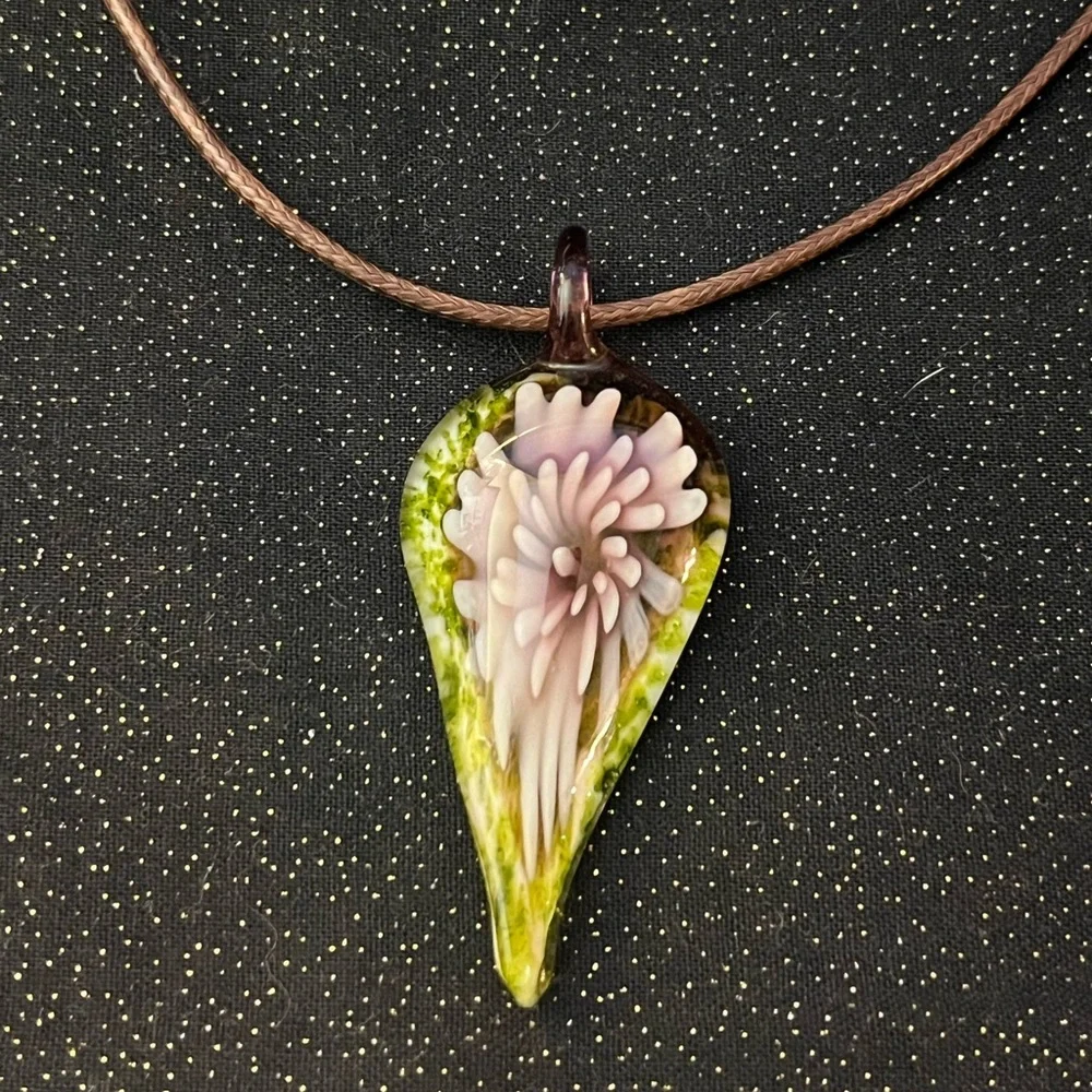 Hand Blown Glass Pendant Necklace
